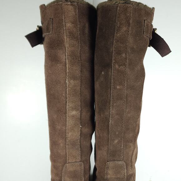 Crocs Women's US10 Brown Suede Pull On Wedge Knee High Riding Boots - Picture 16 of 16